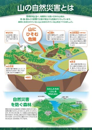 【 自然災害を防ぐ森林の働きシリーズ １ 】山の自然災害とは